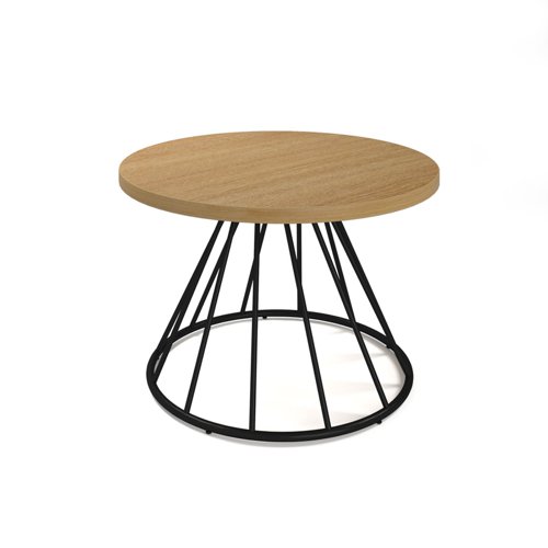 Figaro coffee table with black spiral base - kendal oak