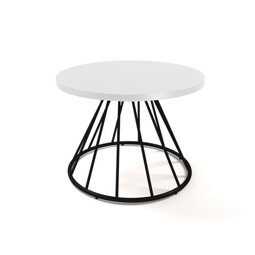 Figaro coffee table with black spiral base - white