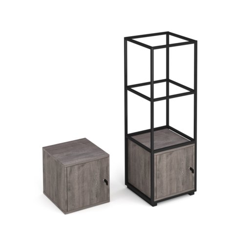Flux modular storage single box locker - grey oak  FL-BLD1-GO
