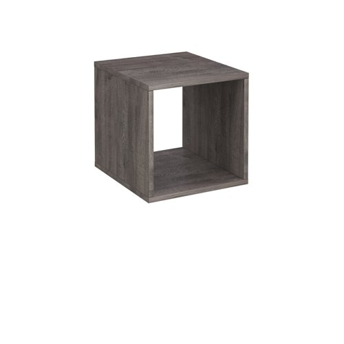 Flux modular storage single wooden cubby unit - grey oak