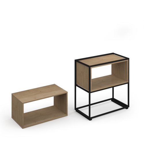 Flux modular storage double wooden cubby unit - kendal oak