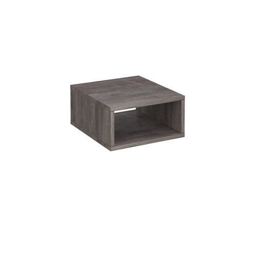 Flux modular storage single wooden cubby shelf - grey oak