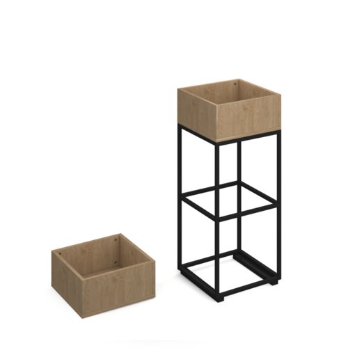 FL-PL1-KO Flux modular storage single wooden planter box - kendal oak