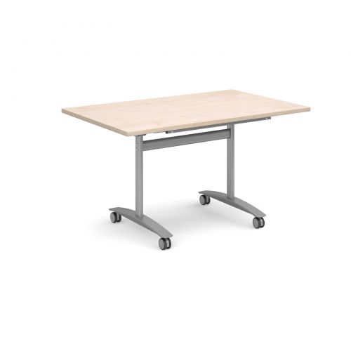 Straight fliptop meeting table 1300mm x 800mm - maple