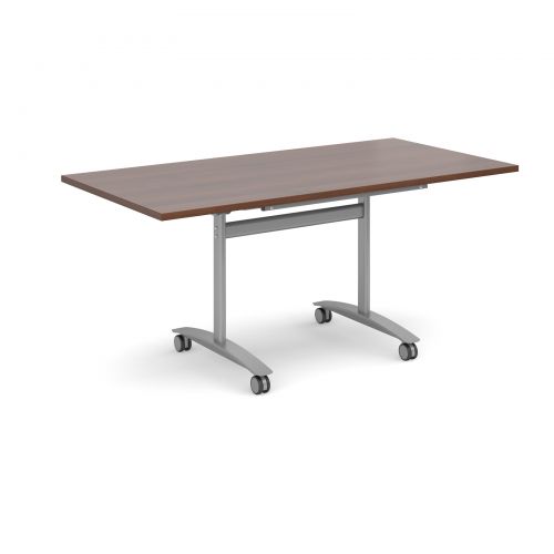 Straight fliptop meeting table 1600mm x 800mm - walnut