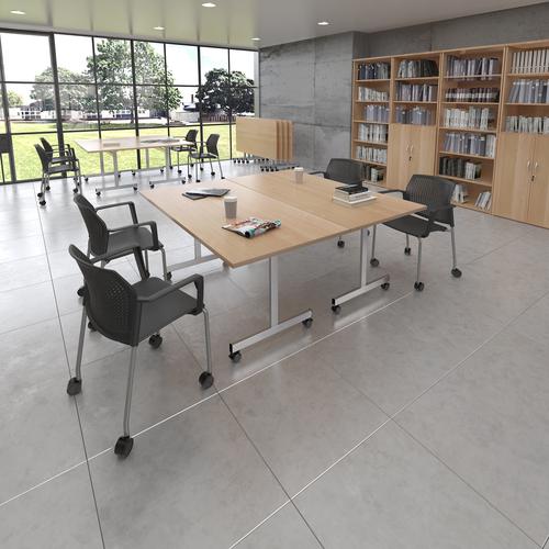 Semi circular fliptop meeting table | M-FLPS | 