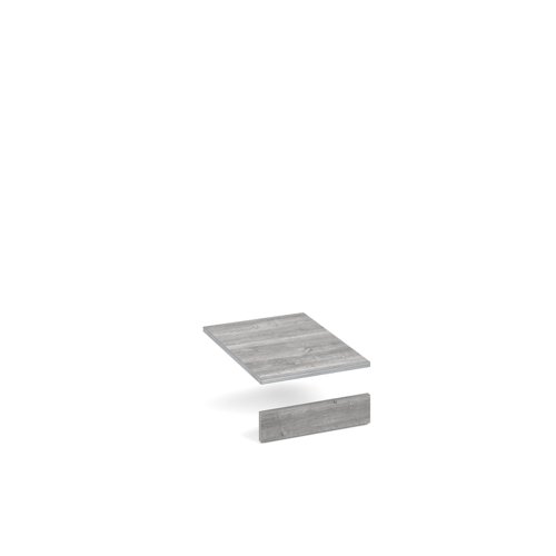 Flux top and plinth finishing panels for single locker units 400mm wide - grey oak