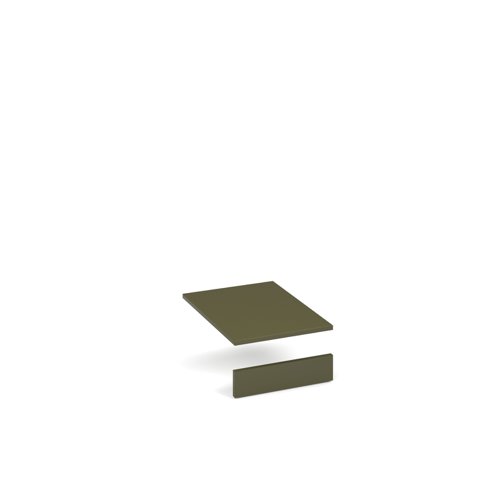 Flux top and plinth finishing panels for single locker units 400mm wide - olive green