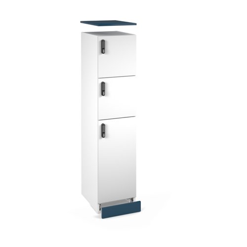 Flux top and plinth finishing panels for single locker units 400mm wide - sea blue