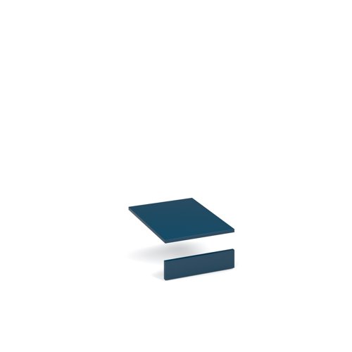 Flux top and plinth finishing panels for single locker units 400mm wide - sea blue