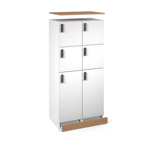 Flux top and plinth finishing panels for double locker units 800mm wide - beech