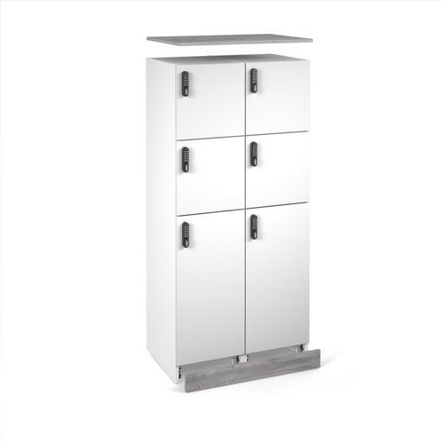 Flux top and plinth finishing panels for double locker units 800mm wide - grey oak