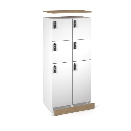 Flux top and plinth finishing panels for double locker units 800mm wide - kendal oak