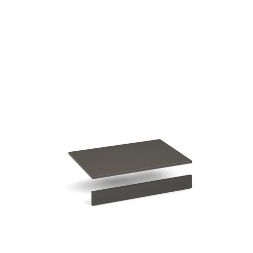 Flux top and plinth finishing panels for double locker units 800mm wide - onyx grey