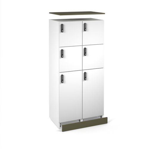 Flux top and plinth finishing panels for double locker units 800mm wide - olive green