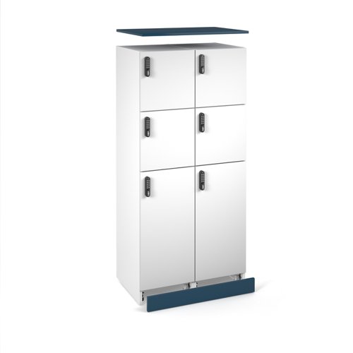 Flux top and plinth finishing panels for double locker units 800mm wide - sea blue