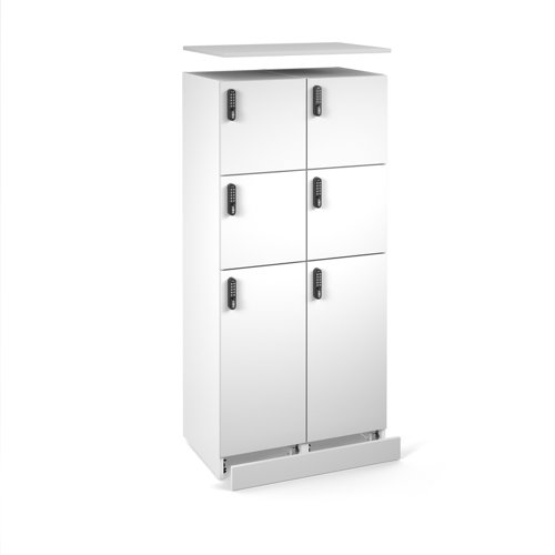 Flux top and plinth finishing panels for double locker units 800mm wide - white