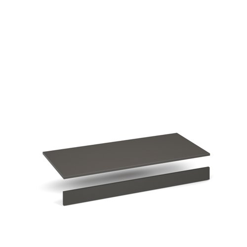 Flux top and plinth finishing panels for triple locker units 1200mm wide - onyx grey