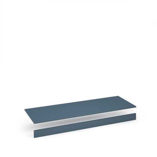 Flux top and plinth finishing panels for quadruple locker units 1600mm wide - misty blue