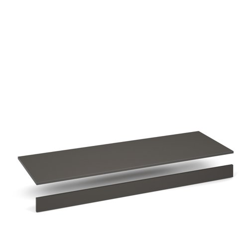 Flux top and plinth finishing panels for quadruple locker units 1600mm wide - onyx grey