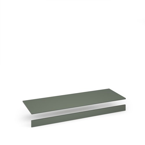 Flux top and plinth finishing panels for quadruple locker units 1600mm wide - reed green