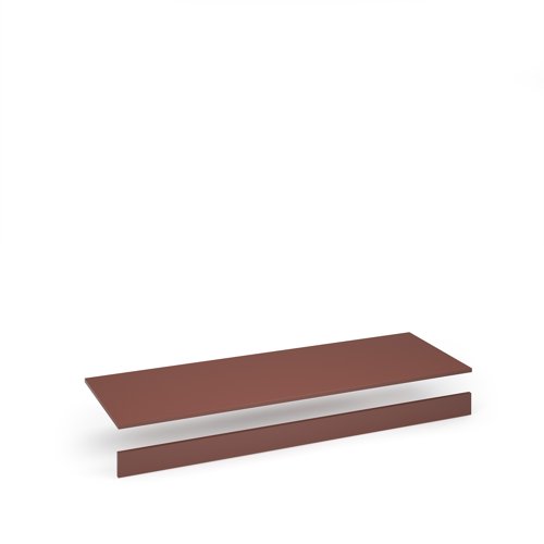 Flux top and plinth finishing panels for quadruple locker units 1600mm wide - rusty red