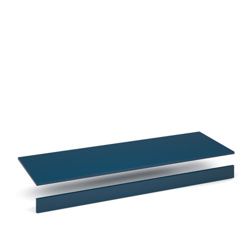 Flux top and plinth finishing panels for quadruple locker units 1600mm wide - sea blue