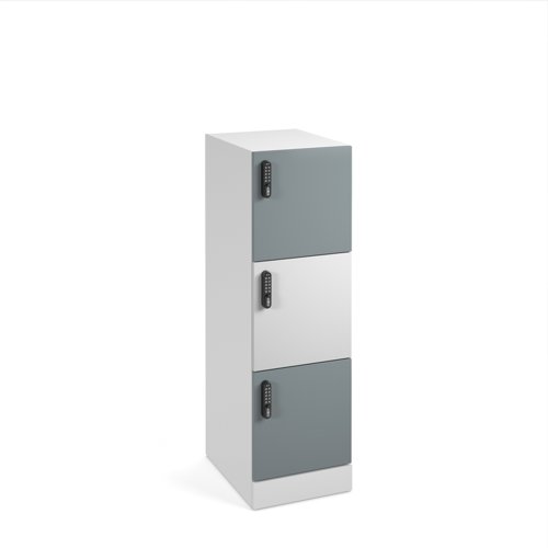 Flux 1300mm high lockers with three doors - digital lock