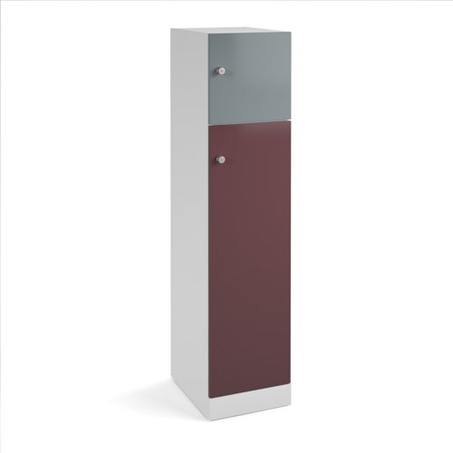 Flux 1700mm high lockers with two doors (larger lower door) - cam lock