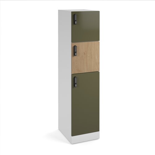 Flux 1700mm high lockers with three doors (larger lower door) - digital lock