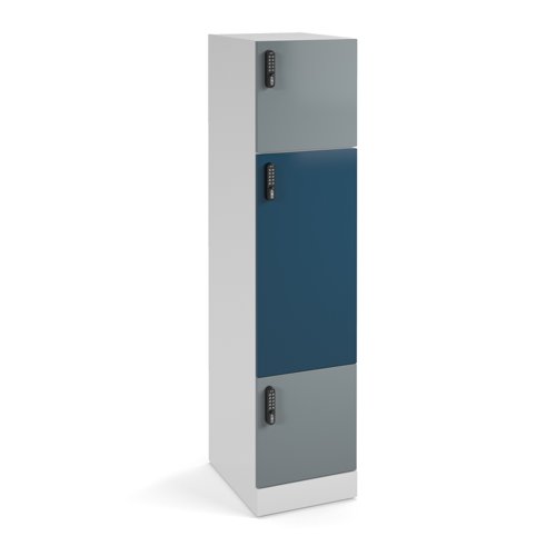 Flux 1700mm high lockers with three doors (larger middle door) - digital lock