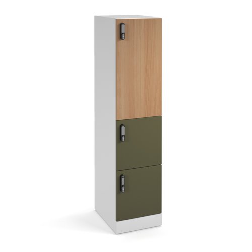 Flux 1700mm high lockers with three doors (larger upper door) - RFID lock