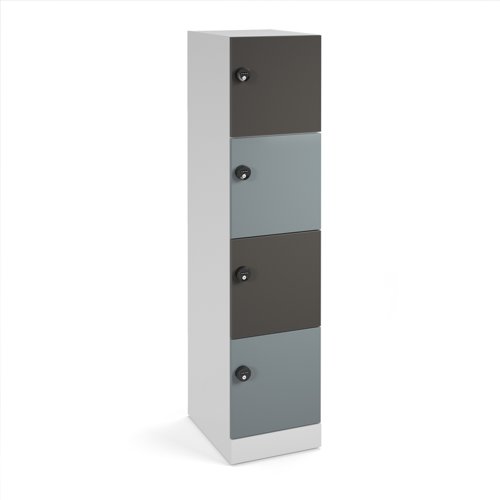 Flux 1700mm high lockers with four doors - mechanical lock