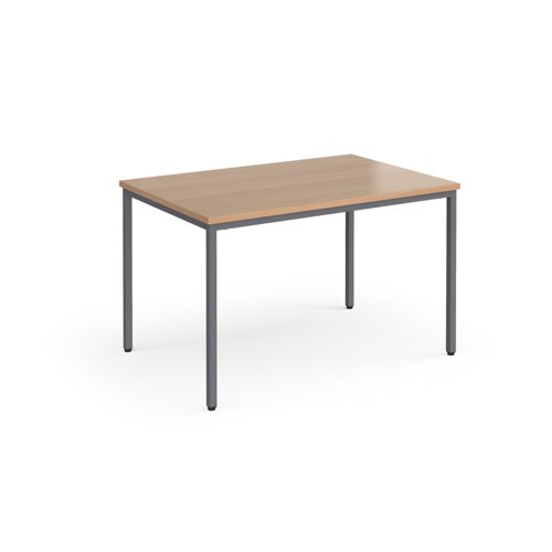 Flexi 25 rectangular table with graphite frame 1200mm x 800mm - beech