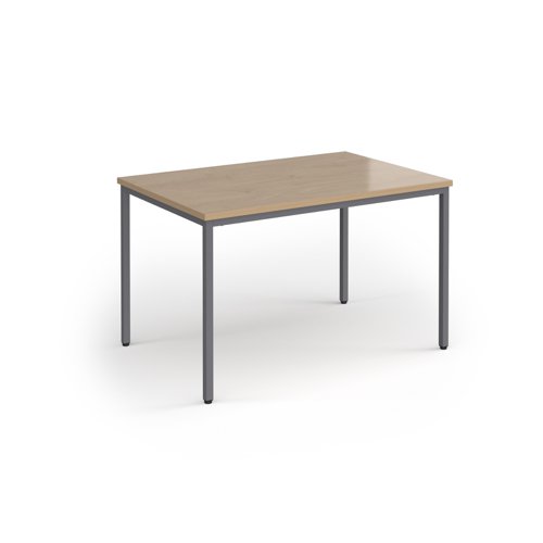 Flexi 25 rectangular table with graphite frame 1200mm x 800mm - Kendal Oak