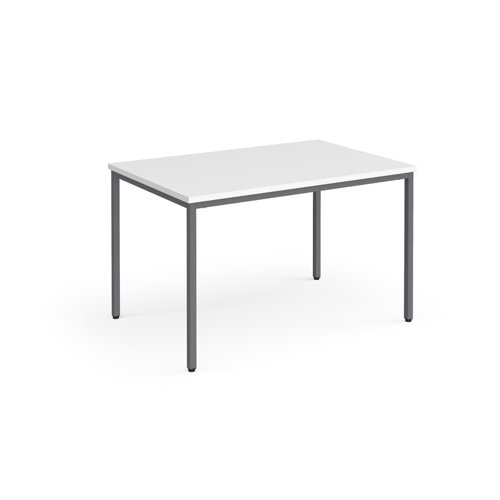 Flexi 25 rectangular table with graphite frame 1200mm x 800mm - white