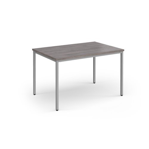 Flexi 25 rectangular table with silver frame 1200mm x 800mm - grey oak