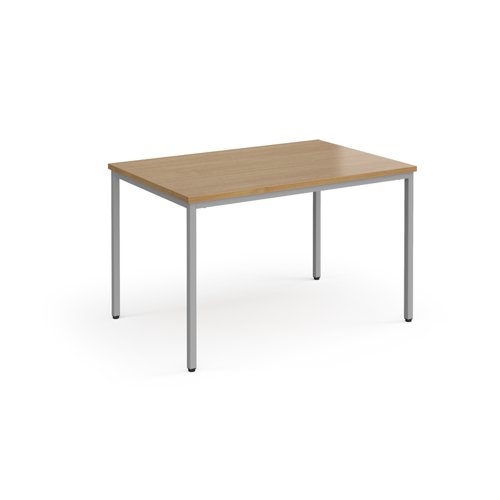 Flexi 25 rectangular table with silver frame 1200mm x 800mm - oak