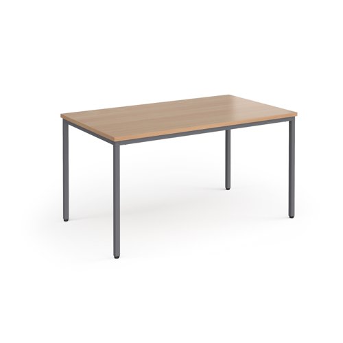 Flexi 25 rectangular table with graphite frame 1400mm x 800mm - beech Meeting Tables FLT1400-G-B