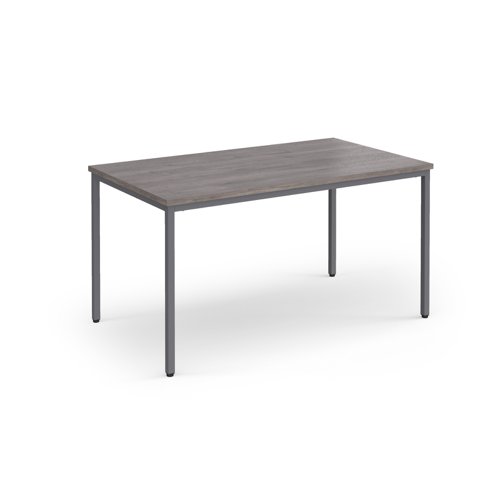 Flexi 25 rectangular table with graphite frame 1400mm x 800mm - grey oak Meeting Tables FLT1400-G-GO