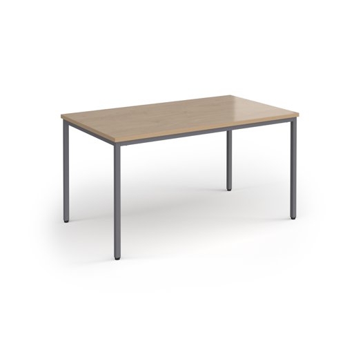 Flexi 25 rectangular table with graphite frame 1400mm x 800mm - Kendal Oak