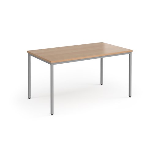 Flexi 25 rectangular table with silver frame 1400mm x 800mm - beech