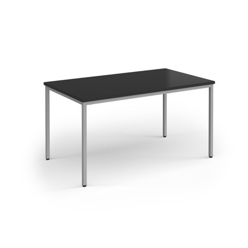 Flexi 25 rectangular table with silver frame 1400mm x 800mm - Black