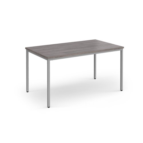 Flexi 25 rectangular table with silver frame 1400mm x 800mm - grey oak