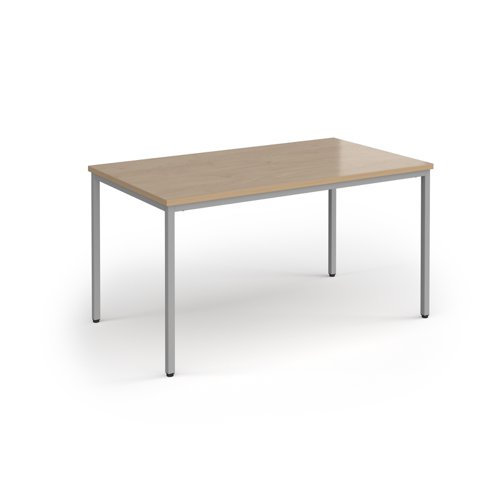 Flexi 25 rectangular table with silver frame 1400mm x 800mm - Kendal Oak