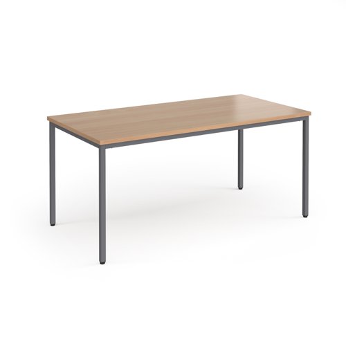 Flexi 25 rectangular table with graphite frame 1600mm x 800mm - beech