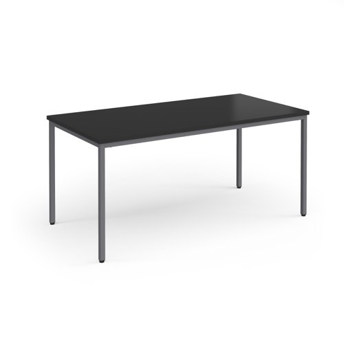 Flexi 25 rectangular table with graphite frame 1600mm x 800mm - Black