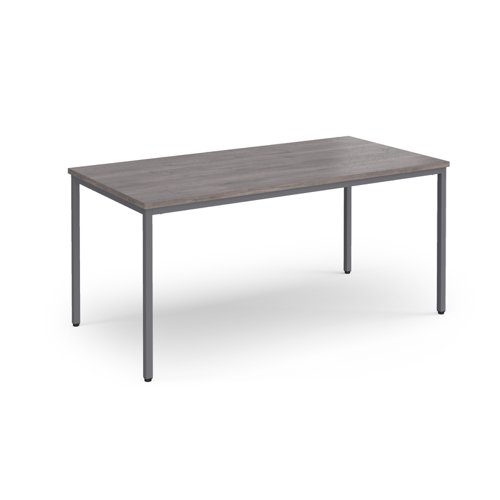 Flexi 25 rectangular table with graphite frame 1600mm x 800mm - grey oak