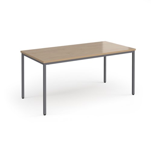 Flexi 25 rectangular table with graphite frame 1600mm x 800mm - Kendal Oak