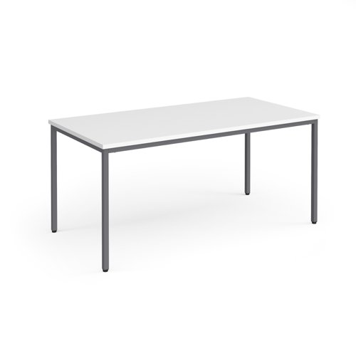 Flexi 25 rectangular table with graphite frame 1600mm x 800mm - white